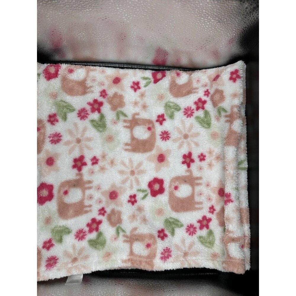 Baby Gear Elephant Floral Security Blanket Lovey Patriotic Pink White 30x36
